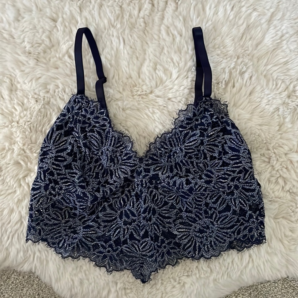 Aerie Navy Lace Bralette